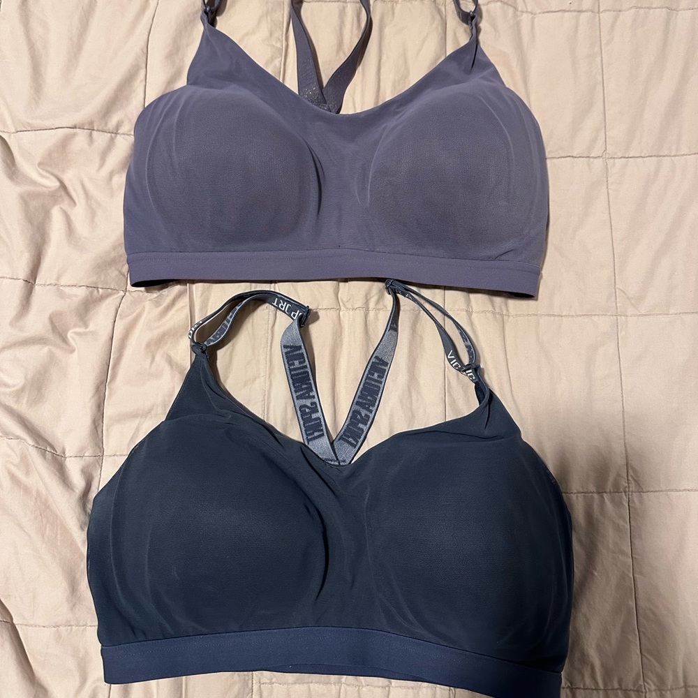 Women's Seamless Bralette Set - Gray and purple